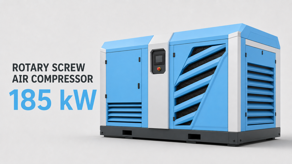 Máy nén khí trục vít biến tần nam châm vĩnh cửu làm mát dầu – làm mát gió công suất 185 kW