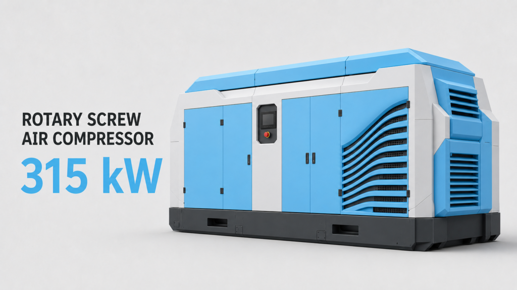 Máy nén khí trục vít biến tần nam châm vĩnh cửu làm mát dầu – làm mát gió công suất 315 kW