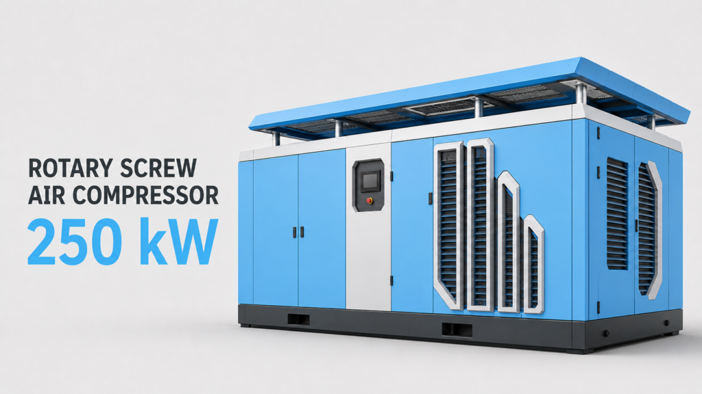 Máy nén khí trục vít biến tần nam châm vĩnh cửu làm mát dầu – làm mát gió công suất 250 kW
