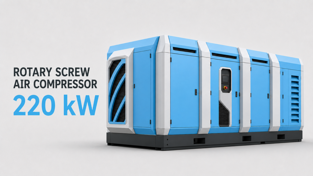 Máy nén khí trục vít biến tần nam châm vĩnh cửu làm mát dầu – làm mát gió công suất 220 kW