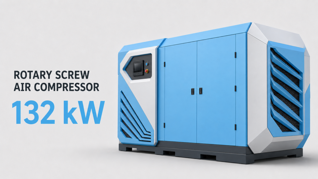 Máy nén khí trục vít biến tần nam châm vĩnh cửu làm mát dầu – làm mát gió công suất 132 kW